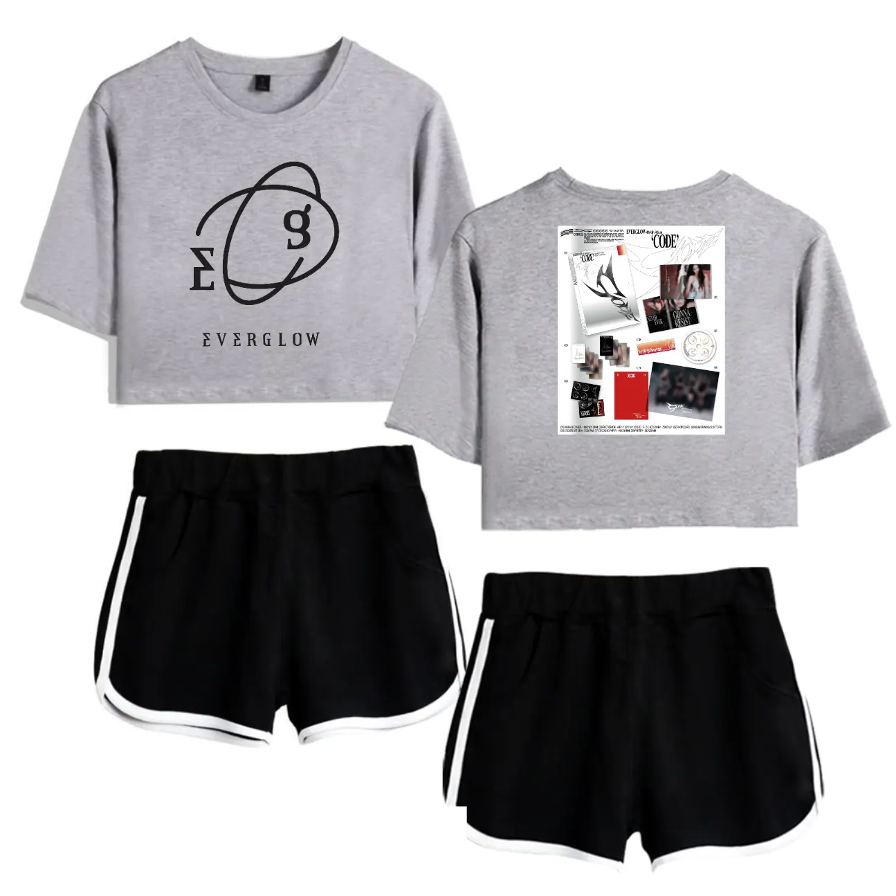 Everglow Code Collage Tracksuit - Gray-Black