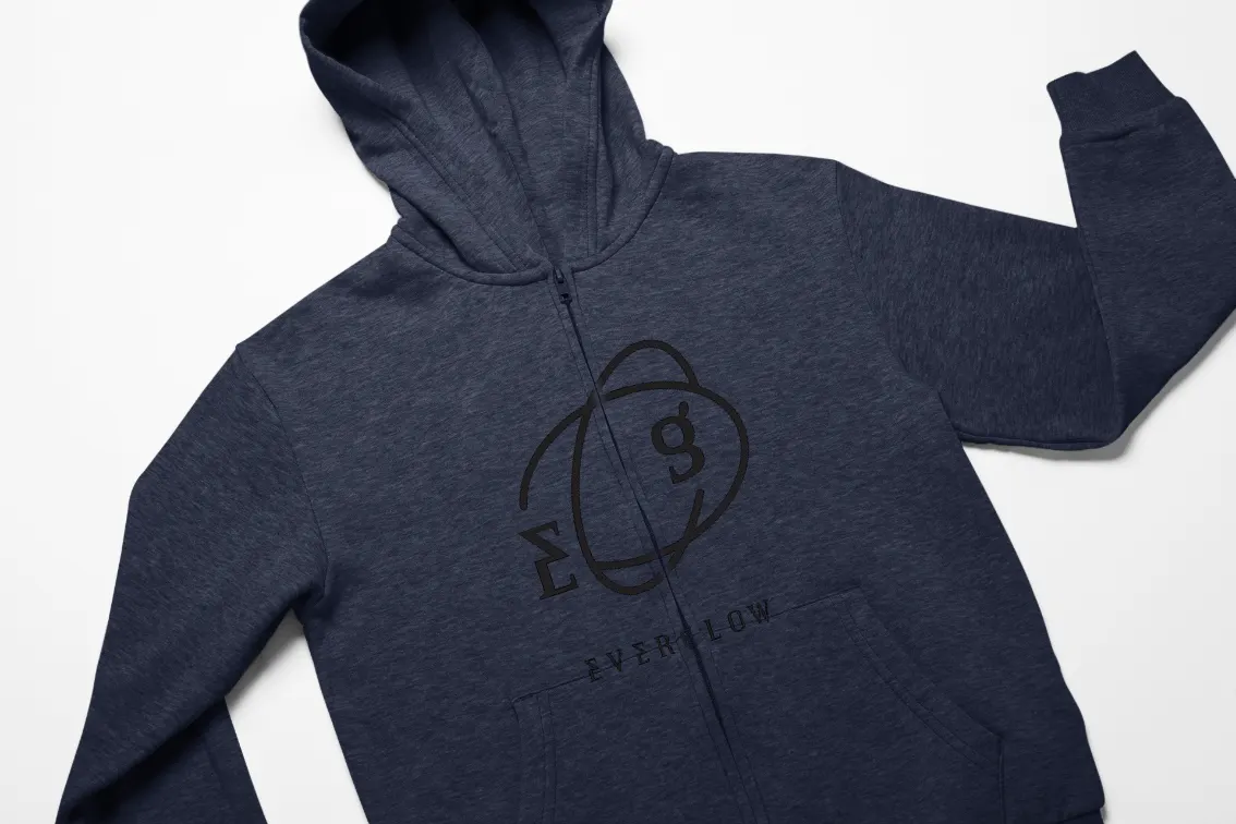 Everglow Code Collage Zip Hoodie - Blue