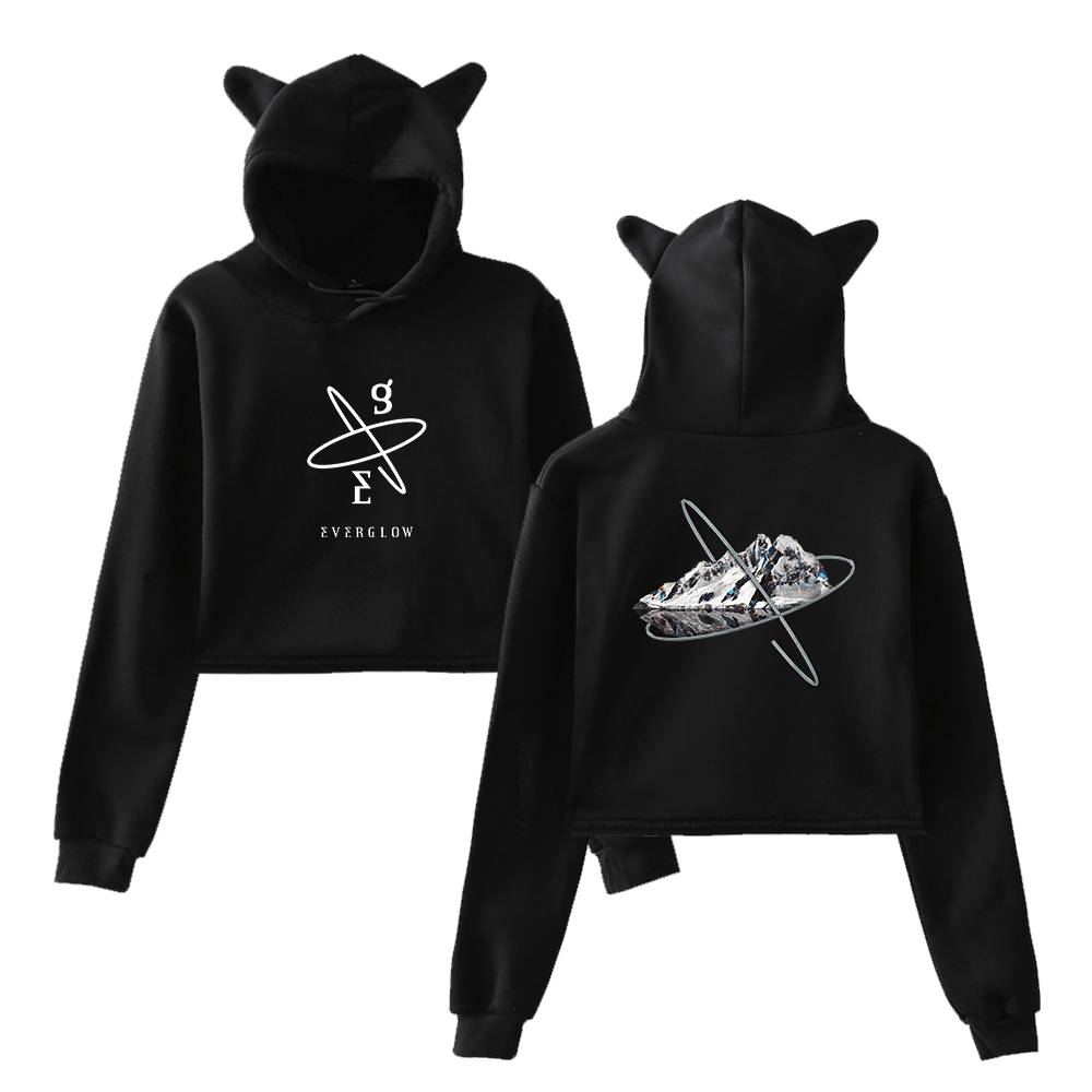 Everglow Spaceship Cropped Hoodie - Black