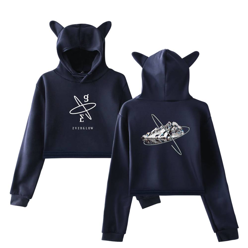 Everglow Spaceship Cropped Hoodie - Blue