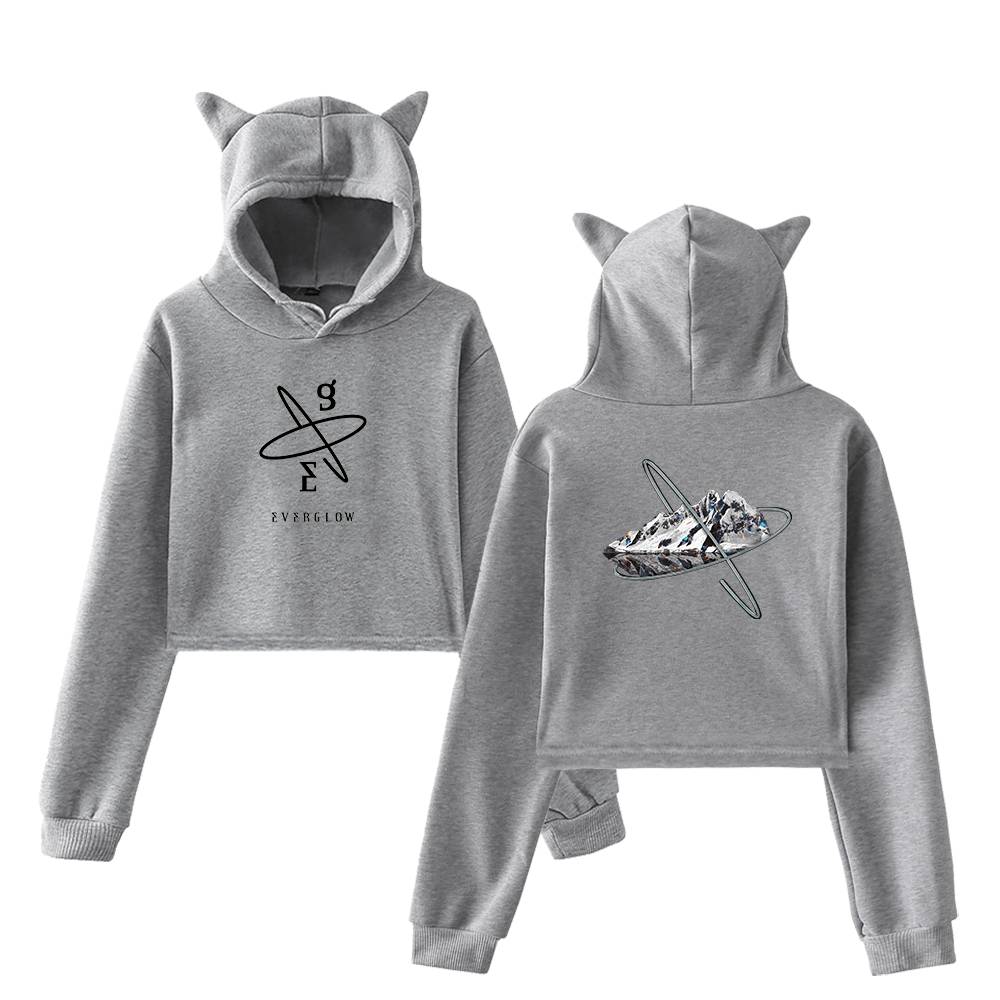 Everglow Spaceship Cropped Hoodie - Gray
