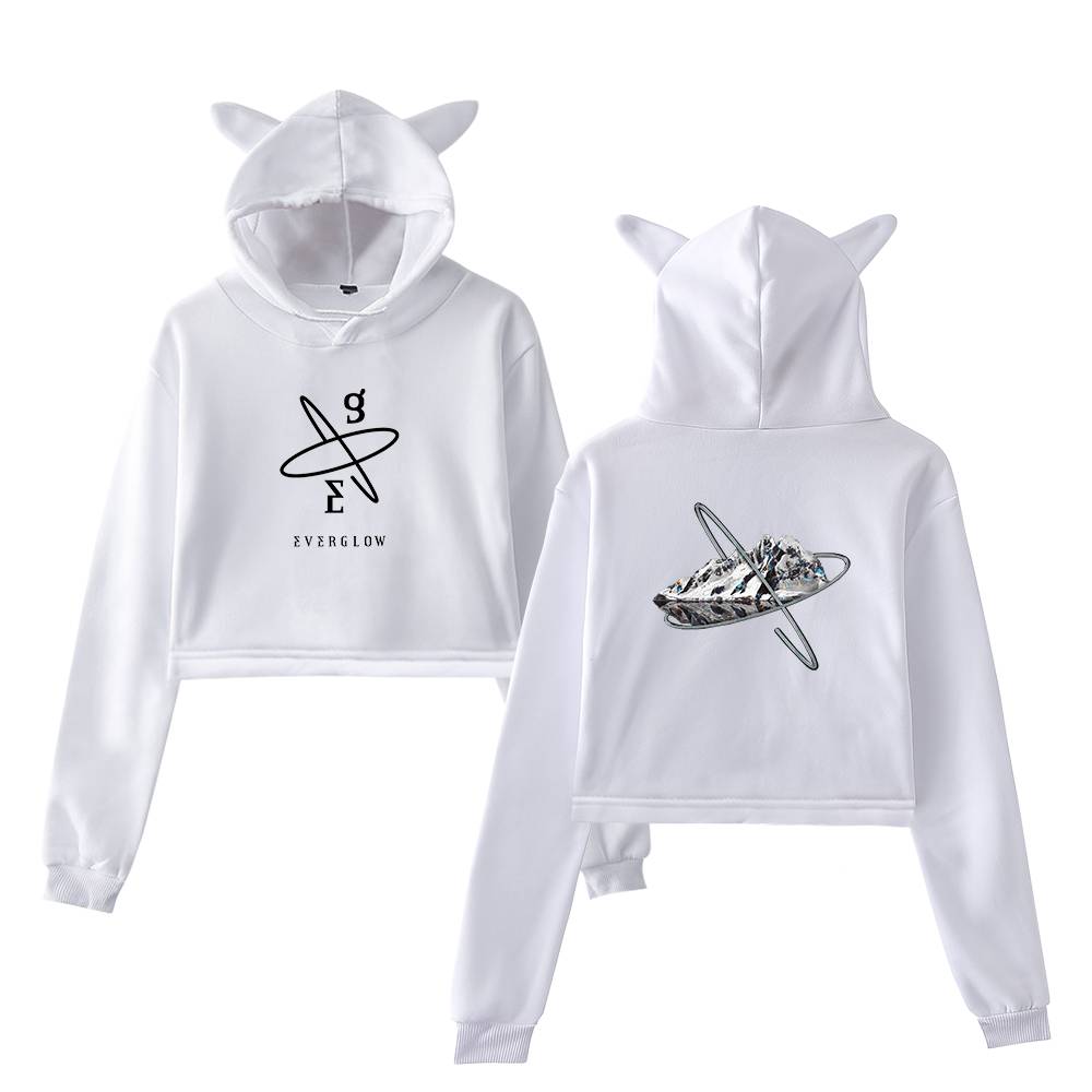 Everglow Spaceship Cropped Hoodie - White